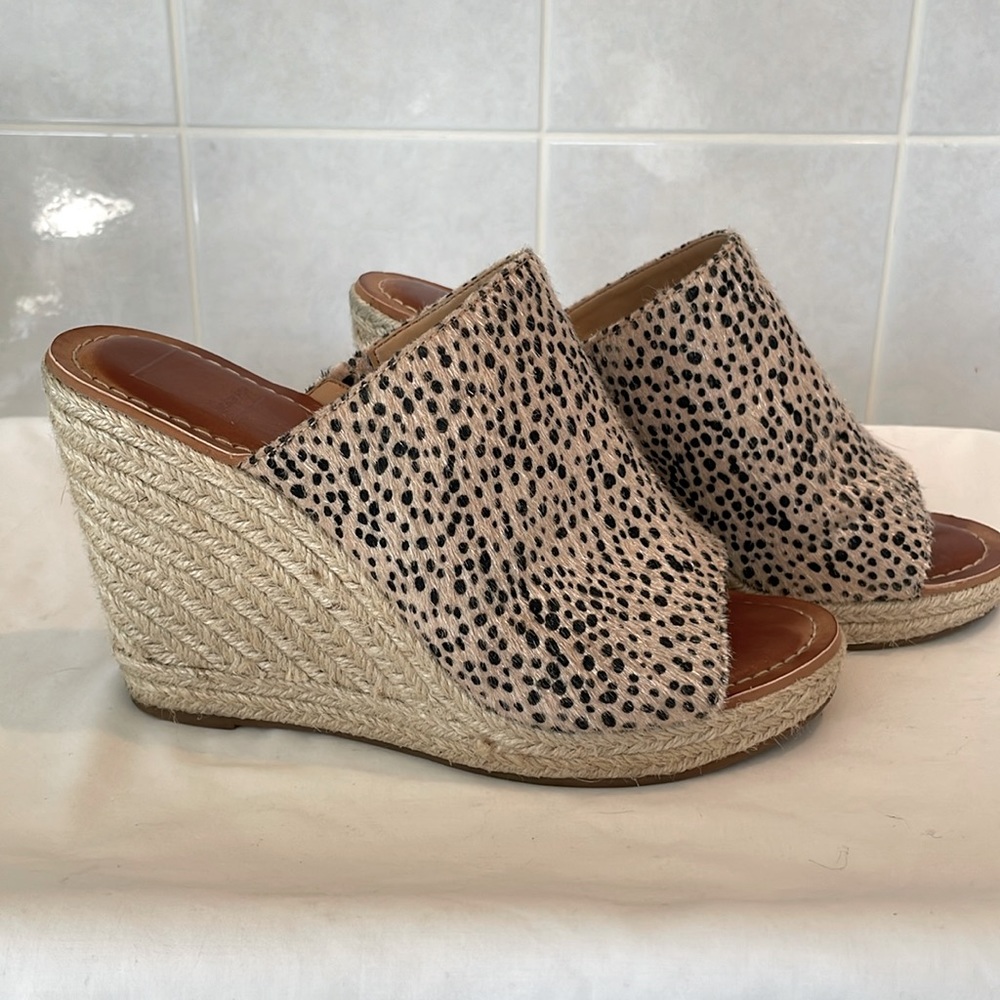 Dolce Vita Animal Print Wedge Sandals Size 8